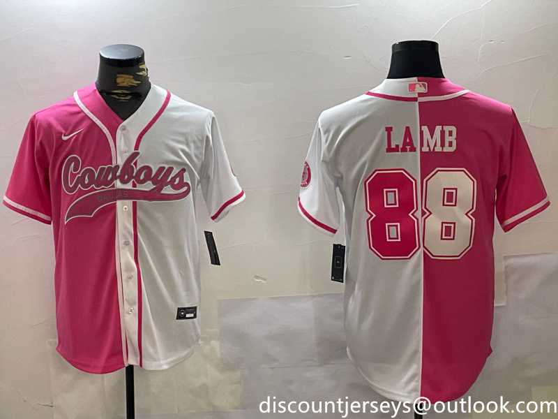 Mens Dallas Cowboys #88 CeeDee Lamb 2024 Arctic white red Stitched Baseball Jersey